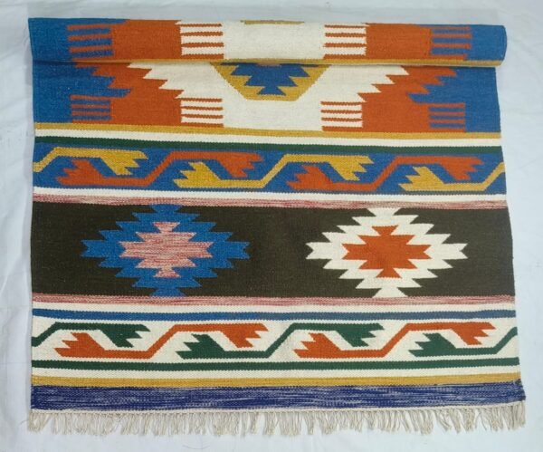Navajo Flame Handwoven Wool Rug - Image 2