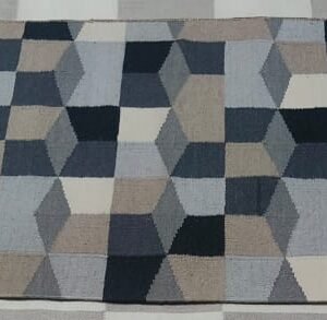 GeoCube Handwoven Wool Runner Rug