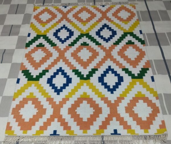 Vibrant Aztec Diamond Handwoven Rug