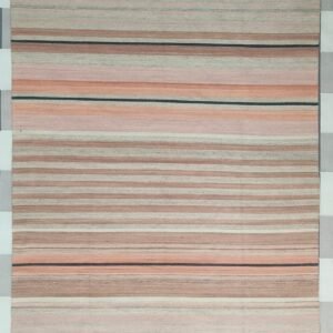 Handwoven Pastel Striped Kilim Rug