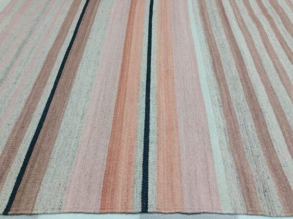 Handwoven Pastel Striped Kilim Rug - Image 3