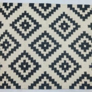Monochrome Diamond Kilim Rug – Handwoven Black & White