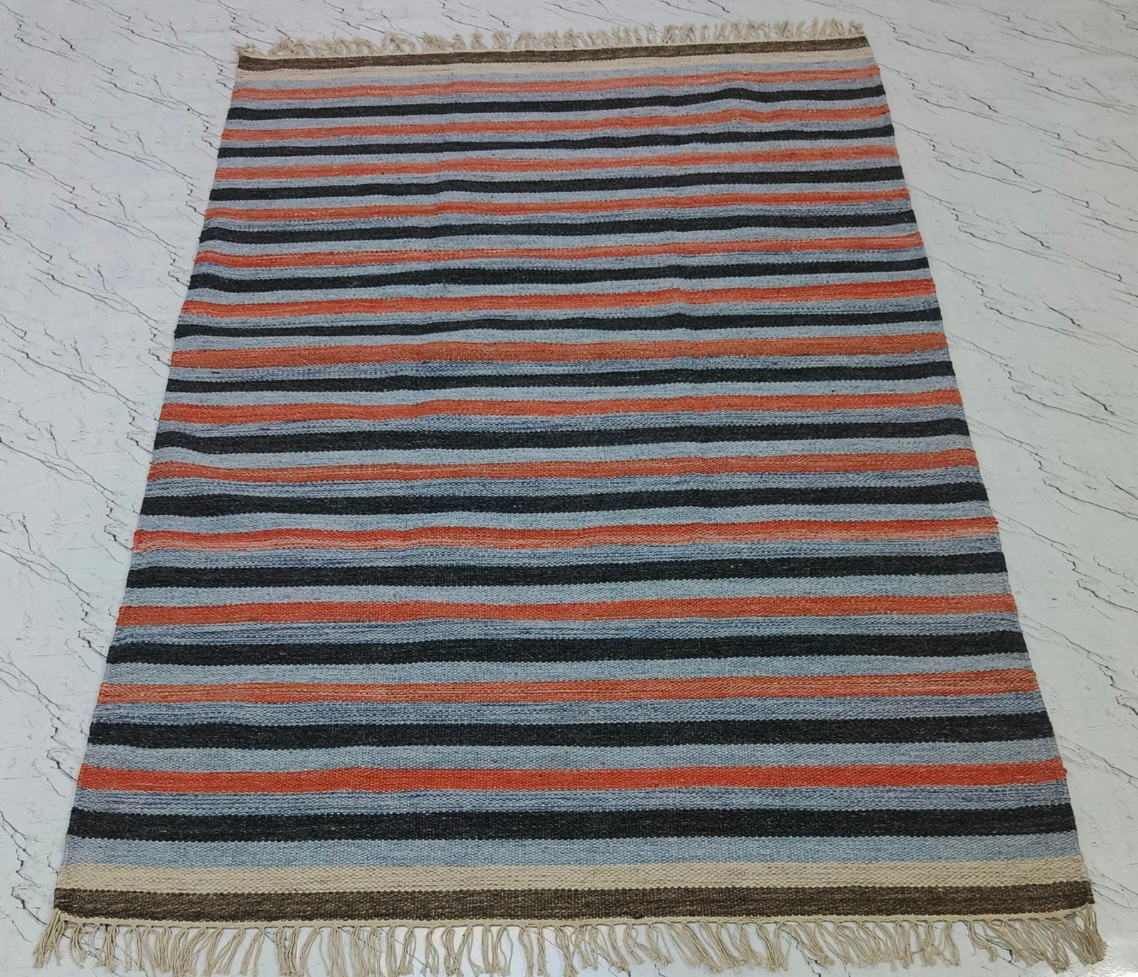 Handwoven Striped Flatweave Rug