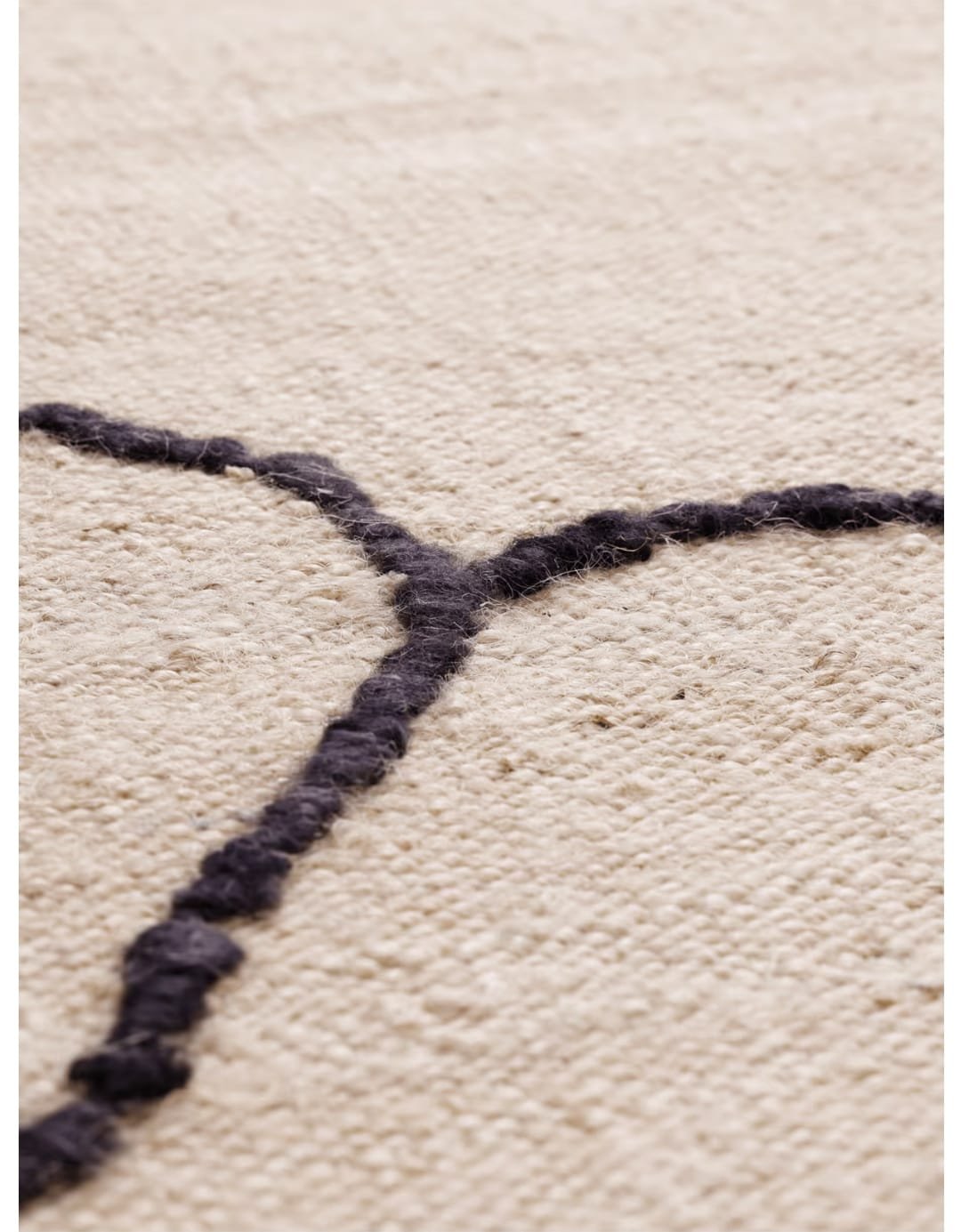 Gesso Jute Rug Modern Abstract Line Art Rug – Handwoven Jute Area Carpet in Neutral Off-White & Dark Fig - Image 5